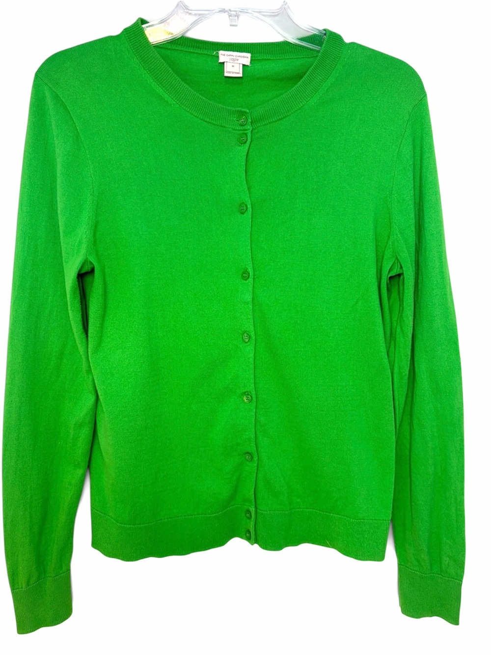 J. Crew Green Crewneck Button-Front Cardigan Sweater Women’s Size Medium